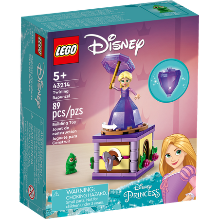 LEGO Disney Princess Twirling Rapunzel Building Toy 43214, with Diamond Dress Mini-Doll and Pascal The Chameleon Figure, Wind Up Toy Rapunzel, Disney Collectible Toy for Girls & Boys Age 5+ Years Old