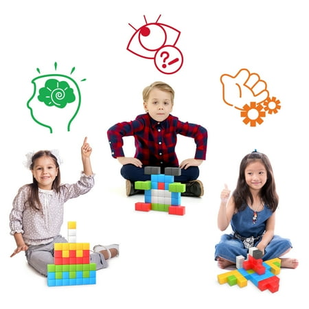 PicassoTiles 50 PC Magnetic Blockss, Magnetic Building Blocks for Kids, Magnet Toy for Kids 3+