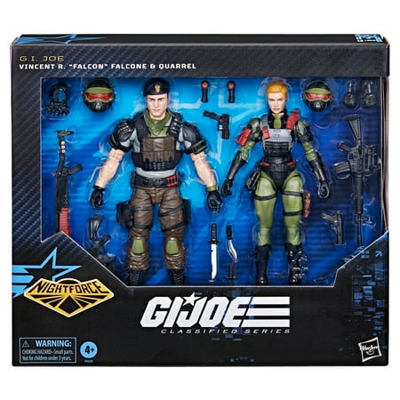 G.I. Joe Classified Series #138, Night Force Vincent R. "Falcon" Falcone & Quarrel, 6 Inch Action Figures, Christmas Gifts for Kids