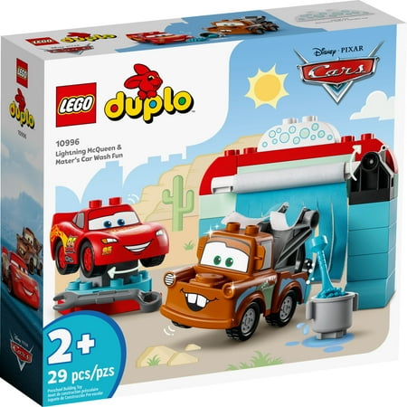 LEGO DUPLO Disney Lightning McQueen & Mater Car Wash Fun, Christmas Gift for Preschoolers, 10996