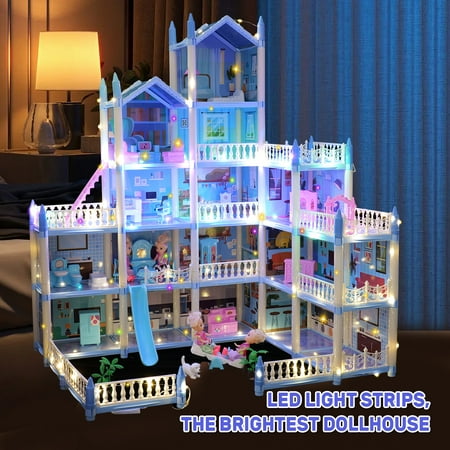 Faci Hebuch Dollhouse for girls Huge doll house with Furnitures Gifts for Girls Aged 4 5 6 7