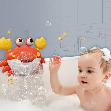 WISHTIME Baby Bath Toys Game - Baby Bath Bubble Toys Set Shower Bath Baby Toy Automatic Crab Bubble Maker Kids Machine with Music Baby Fun Bath Toys for 1,2,3+ Year Old Boy Girl Toddler Gift Toy