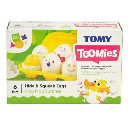 TOMY Toomies Hide And Squeak Eggs, Matching & Sorting Learning Toys For Babies and Toddlers, 6m+