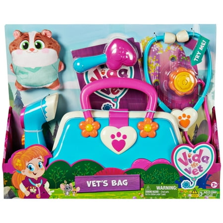 Vida the Vet, Vet’s Bag with 5 Vet-play Accessories & 1 Popcorn Plush for Kids 3+