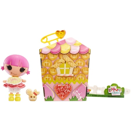 Lalaloopsy Littles Doll Sprinkle Spice Cookie with Pet Cookie Mouse Playset, 7" baker doll with Changeable Pink and Yellow Outfit, in Reusable Play House Package, Toys for Girls Ages 3 4 5+ to 103