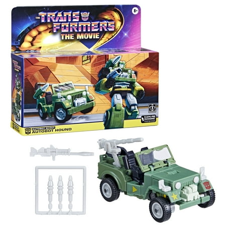 Transformers: Retro The Movie Autobot Hound Collectible Converting Vehicle Kids Toy Action Figure for Boys and Girls Ages 8 9 10 11 12 and Up (5.5”)