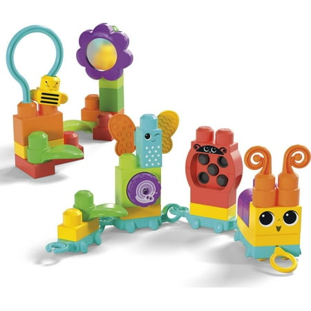 MEGA BLOKS Fisher-Price Sensory Toy Blocks Move n Groove Caterpillar (24 Pieces) for Toddler