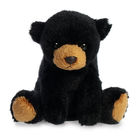 Aurora 33597 4.5 in. Adorable Shoulderkins Blake Bear On-The-Go Fun Interactive Play Stuffed Animal Toy, Black