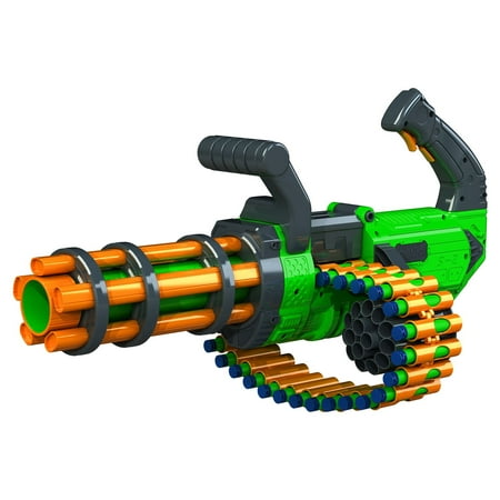 Adventure Force V-Twin Motorized Gatling Belt Foam Dart Blaster - Compatible with NERF Foam Darts