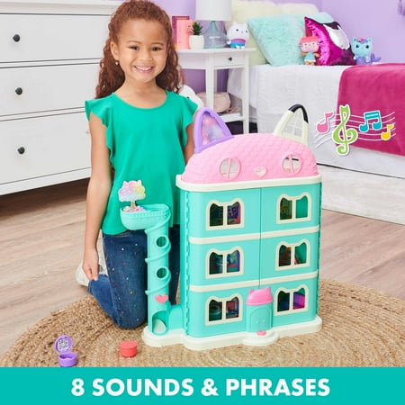 Gabby's Dollhouse, Purrfect Dollhouse 2-Foot Tall Playset with Sounds, 15 Pieces