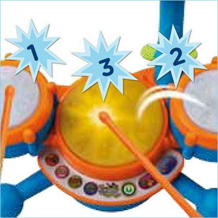 VTech KidiBeats Drum Set Toy Musical Instruments with Accessories Included, Baby and Toddler Toys