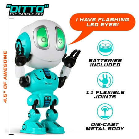 USA Toyz Ditto Talking Robot Toy - Mini Interactive Recording Kids Robot