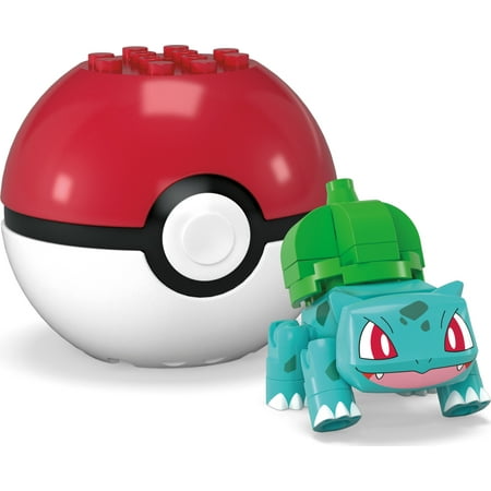 MEGA Pokemon Building Toy Kit Bulbasaur (30 Pieces) with 1 Action Figure and Ball for Kids