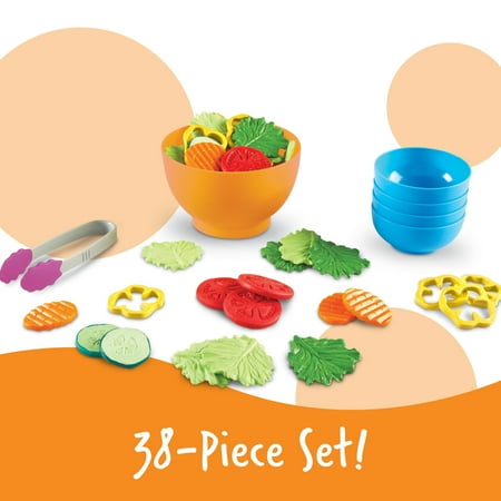 Learning Resources New Sprouts Garden Fresh Salad Playset, Play Pretend Kitchen Activity Preschool Toy for Kids Girls Boys Ages 2 3 4+ Year Old