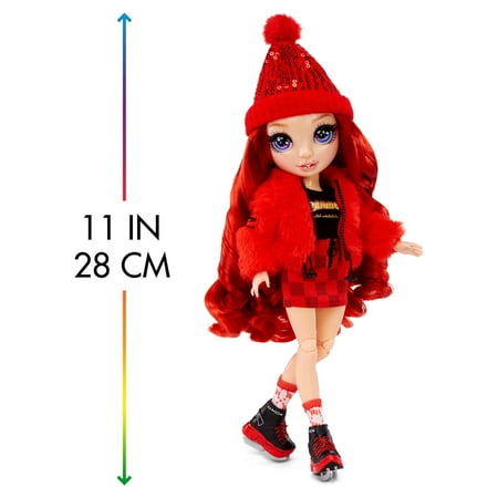 Rainbow High Winter Break Ruby Anderson – Red Winter Break Fashion Doll and Playset with 2 complete doll outfits, Snowboard and Winter Doll Accessories, Great Gift for Kids 6-12 Years Old