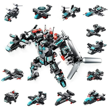 Hazel Gray Building Toys, Robot Kits for Boys 6-12, 25-in-1 Building Bricks Kits for a Big Robot or 24 Small Plane Vehicle , for Age 6 7 8+ Year Old Boys, 577PCS Blocks.