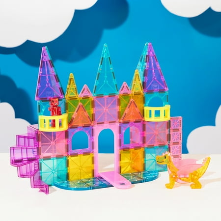 MAGNA-TILES® Castle DLX 48-Piece Magnetic Construction Set, The ORIGINAL Magnetic Building Brand