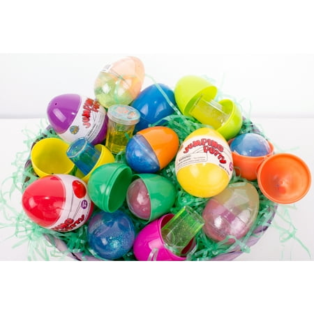 Kids Squishy Stretchy Slime Putty Toy 2.5" Filled Easter Eggs, Assorted, 20 Pack