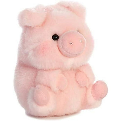 Aurora - Mini Pink Rolly Pet - 5" Prankster Pig - Round Stuffed Animal