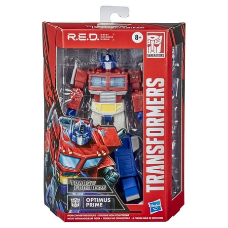 Transformers: R.E.D. Optimus Prime Kids Toy Action Figure for Boys and Girls (4”), Only At Walmart