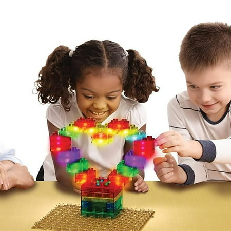 E-Blox: Circuit Blox: BYO Sound & Touch Controlled Light Show - Build Your Own Light Up 3D Creations, LED Brick Kit, Electrical DIY STEM, Kids Ages 5+