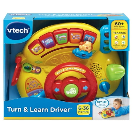 VTech Turn and Learn Driver, Role-Play Toy for Baby, Teaches Animals, Colors