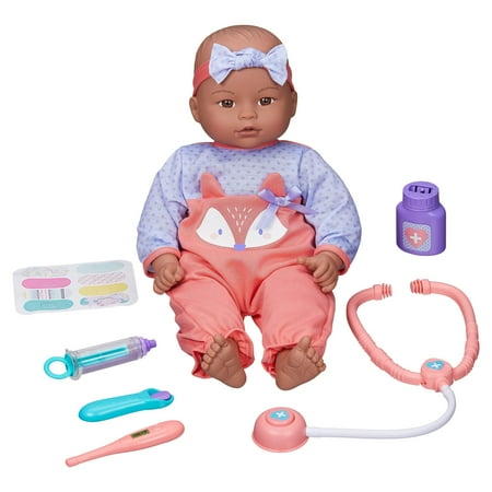 My Sweet Love 16" Get Better Now Baby Doll Play Set, Brown Eyes, Dark Skin Tone