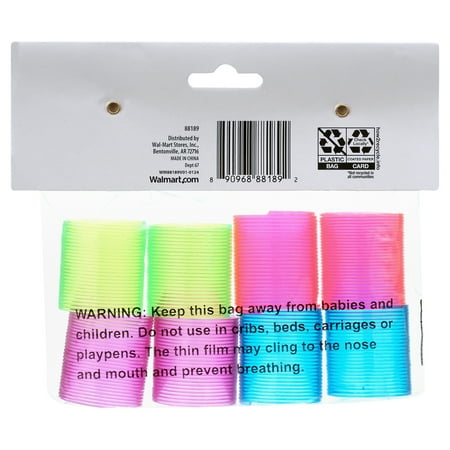 Way To Celebrate Plastic Neon Springs Party Favors Girls Birthday Gift - 8 Count, Age 3+ Years