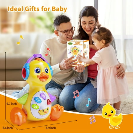 Wanonoo Crawling Duck Baby Toy, Dancing Tummy Time Infant Toys 0-3-6 6-12 12-18 Months with Music & Light, Educational Learning Toys for Toddlers, Birthday Gifts 1 Year Old Boy Girl