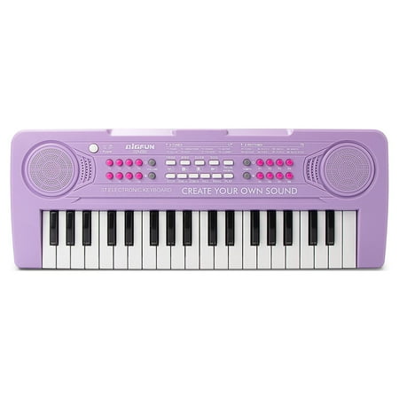 AIMEDYOU Kids Keyboard Piano, Electronic Digital Piano with Double Built-in Speaker, Microphone, Music Keyboard Early Learning Educational Toy Birthday Xmas Day Gifts for Kids (Purple)