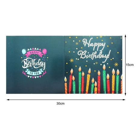 12pcs 5D DIY Diamond Painting Birthday Greeting Card - Hinestone Embroidery Arts Craft Cards Kits Postcard with Blank Envelopes For Birthday Mother's Day Thanksgiving Christmas Kids Crafts Gift