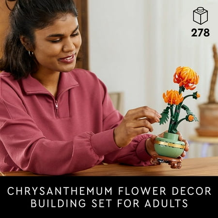 LEGO Icons Chrysanthemum Flower Set, Artificial Decor for Christmas & Thanksgiving, Teens & Adults, 10368