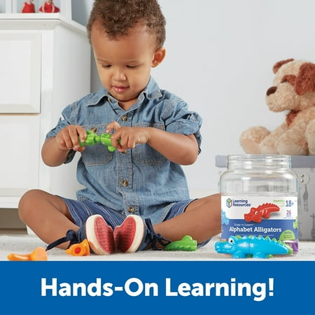 Learning Resources Snap-n-Learn Alphabet Alligators, Fine Motor Toy, 26 Double-Sided Pieces, Ages 18 Months +