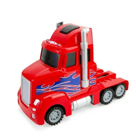 Adventure Force Light and Sound Big Rig Super Transporter, 12 Piece Set, 24 Inch Full Length Semi-Truck with Trailer!