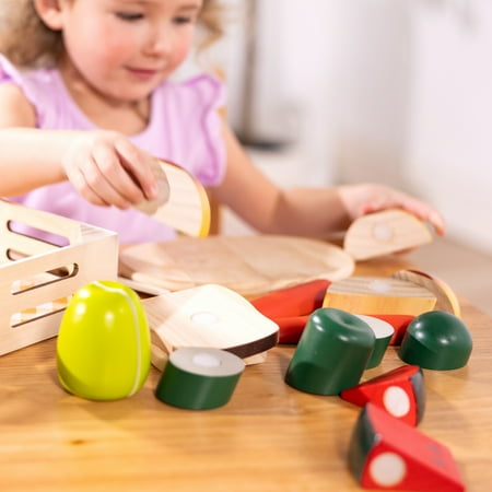 Melissa & Doug Cutting Food Play Food Set With Wooden Pieces, Knife, Cutting Board