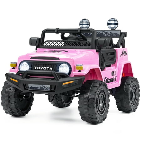 CIYOMY Ride on Car, 12V Licensed Toyota FJ40 w/Parent Remote,35W*2 Battery Powered Off-Road Vehicle Ride on Truck, 3 Speeds,6 LED Lights,Horn,MP3/USB,Electric Cars for Kids Gift for Boys & Girls