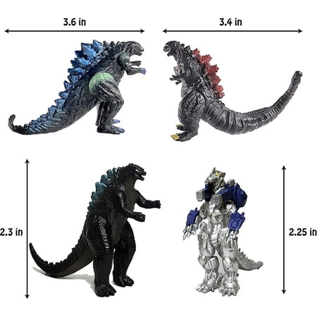 Godzilla Dinosaur Toys King of The Monsters Movable Joint Action Figures Mini Mothra Imago Shin Burning Heisei Mecha Ghidorah Kids Birthday Cake Toppers Pack, Travel Bag