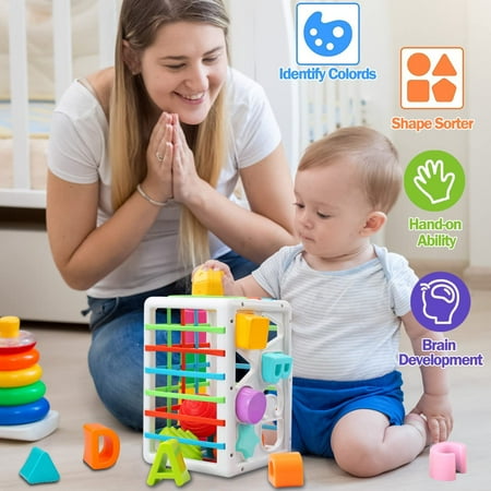 INvench Toys for 1 Year Old, Shape Sorter Learning Toys for Baby 6-12 Months, Montessori Toddler Toys for Boys Girls Christmas Gifts