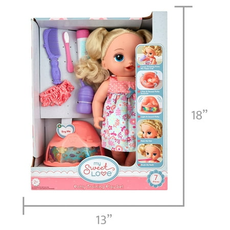 My Sweet Love Potty Training Doll and Play Set, 7 Pieces