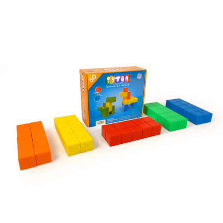 TYTAN Magnetic Cubes 50-Piece Building Blocks Set, Rounded Edges, Lightweight, & Safe for Little Ones, 1000s of Possibilities, Bright & Colorful, Easy Snap-Together Creations, Ages 3+