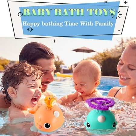 Bath Toys for Toddlers 1-3, Baby Toys 12-18 Months, Mold Free Whale Water Spraying Bath Toy with Sprinklers & Shower Head, Bathtub Pool Bathroom Shower Toy Gifts for Toddler Infant Kids Boy Girls