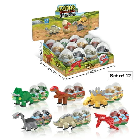 Easter Egg Hunt-Build 12 Dinosaur Eggs Building Blocks Toys for Kids sets for girls 4-7, marvel for boys age 4-7 Party Favors & Birthday Party Supplies