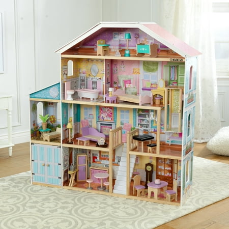 KidKraft Grand View Mansion Wooden Dollhouse with 34 Accessories, Ages 3 and up