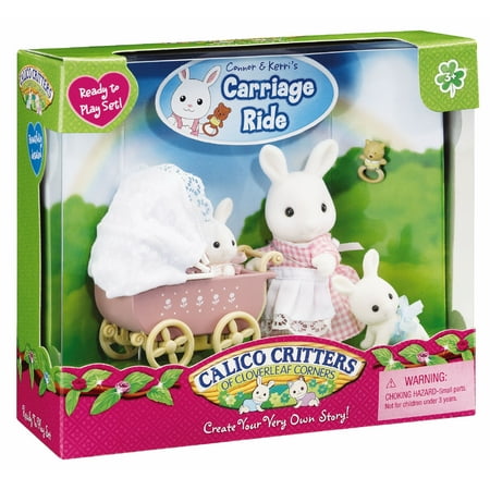 Calico Critters Connor N Kerri's Carriage Ride, Dollhouse Playset with Figures and Accessories