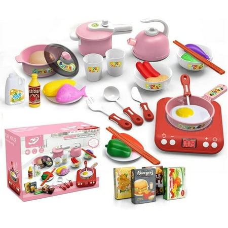 37pcs Kids Kitchen Play Set,Play Kitchen Accessories Girls Toys Ages 2 to 4 Years,Toys for Girl 3-6 Year