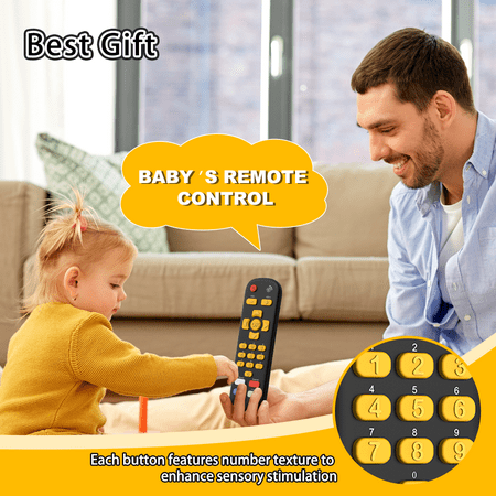 Baby Remote Control Toy with Light, Realistic Musical Toddler TV Remote Toy Early Education Learning Toy Remote Controller for Baby Preschool Infant Toddlers Boys Girls 6M+