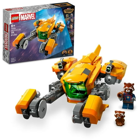 LEGO Marvel Baby Rocket’s Ship 76254 Buildable Spaceship Toy from Guardians of the Galaxy 3 Featuring Rocket Raccoon and Baby Rocket Minifigures, Collectible Super Hero Toy Gift for Kids Ages 8 and up