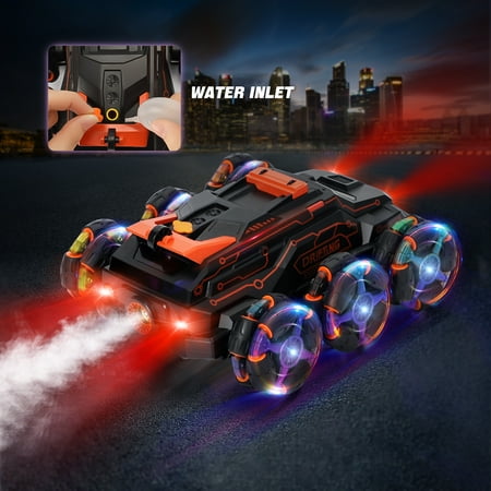 Keenstone Remote Control Car, RC Stunt Car with Gesture Control, Simulated Exhaust Spray, Suitable The Best Christmas Birthday Gift for 5-15 Year Old, Orange