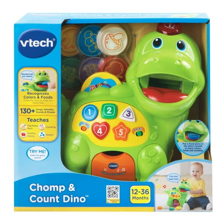 VTech Count and Chomp Dino Electronic Pets with Accessories Included, Baby and Toddler Toys