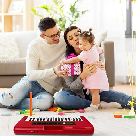 XTeduToys Kids Piano Keyboard, 37 Keys Piano for Kids Musical Piano with Microphone Portable Learning Educational Christmas Birthday Gift Toys for 3 4 5 6 7 8 Years Old Girls Boys Beginners (Red)